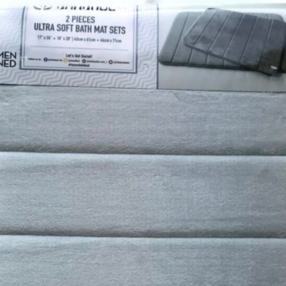 2 PC Ultra Super Soft Bath Mat SilverWashable Sets - Picture 3 of 3
